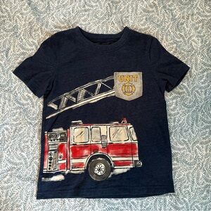 Carter's Navy Fire Truck Tee